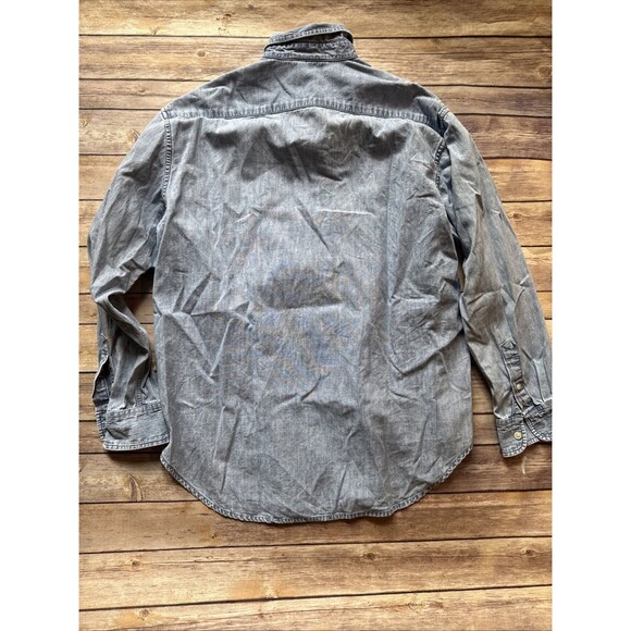 Lauren Ralph Lauren Denim Jean Shirt Womens M Crown Crest Cotton Blue Vintage - Picture 7 of 7